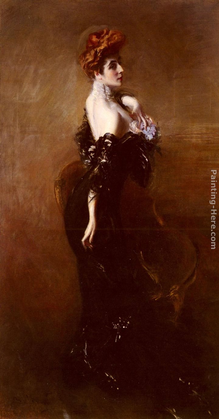 Giovanni Boldini Portrait Of Madame Pages In Evening Dress